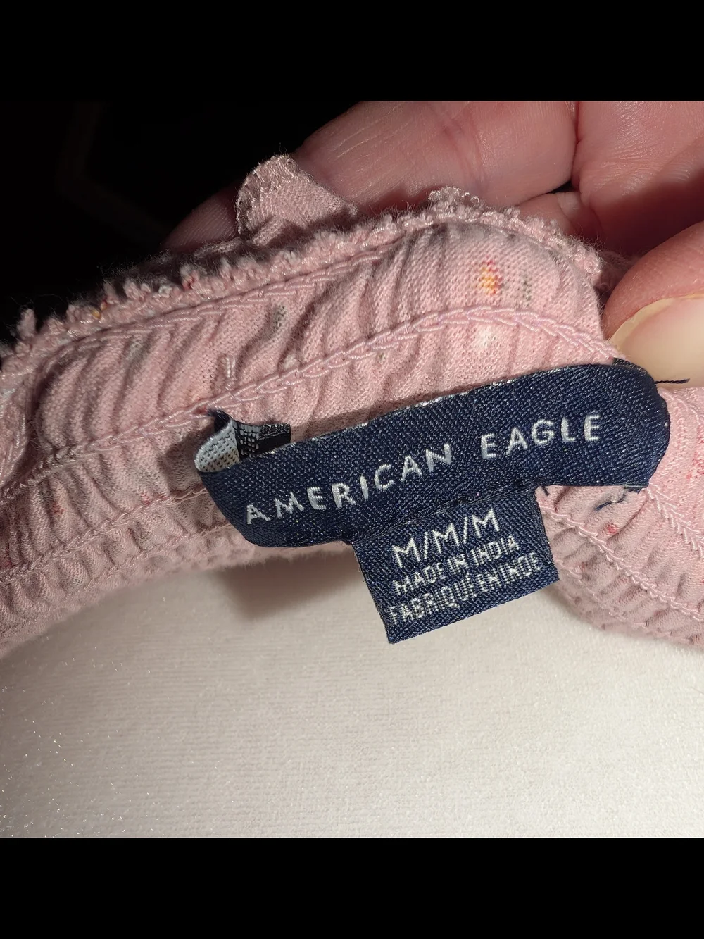 American Eagle Outfitters Blush Pink Smocked Ruffle Crop Top - Picture 4 of 6